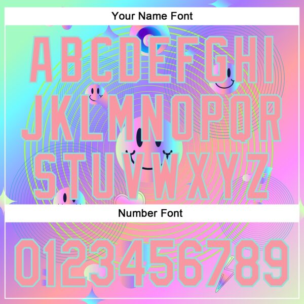 Custom Purple Medium Pink-Ice Blue 3D Pattern Design Trippy Smiley Face Acid Authentic Baseball Jersey