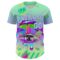 Custom Green Ice Blue-Medium Purple 3D Pattern Design Trippy Magic Mushrooms Acid Authentic Baseball Jersey