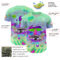 Custom Green Ice Blue-Medium Purple 3D Pattern Design Trippy Magic Mushrooms Acid Authentic Baseball Jersey
