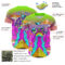 Custom Green Purple-White 3D Pattern Design Trippy Magic Mushrooms Acid Authentic Baseball Jersey