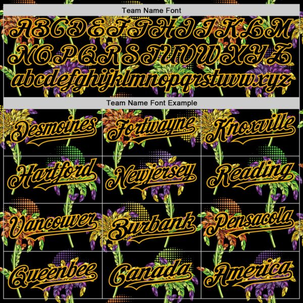 Custom Black Gold 3D Pattern Design Mardi Gras Shrove Tuesday Authentic Baseball Jersey