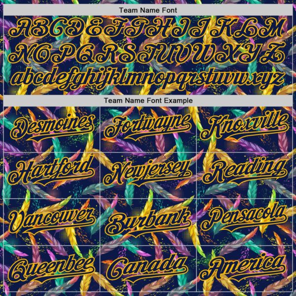 Custom Navy Gold 3D Pattern Design Mardi Gras Shrove Tuesday Authentic Baseball Jersey