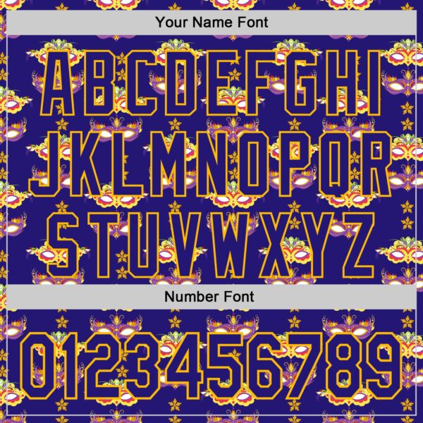 Custom Dark Purple Gold 3D Pattern Design Mardi Gras Shrove Tuesday Authentic Baseball Jersey
