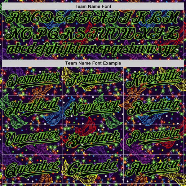 Custom Purple Black-Aurora Green 3D Pattern Design Mardi Gras Shrove Tuesday Authentic Baseball Jersey