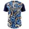 Custom Navy Black-White 3D Pattern Design Burner Costumes Floral Grunge Authentic Baseball Jersey