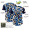 Custom Navy Black-White 3D Pattern Design Burner Costumes Floral Grunge Authentic Baseball Jersey