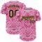 Custom Hot Pink Navy-Gold 3D Pattern Design Burner Costumes Ethnic Floral Authentic Baseball Jersey