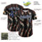 Custom Black Navy-White 3D Pattern Design Burner Costumes Animal Print Authentic Baseball Jersey