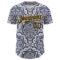 Custom Navy Gold 3D Pattern Design Burner Costumes Damask Authentic Baseball Jersey