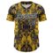 Custom Navy Black Yellow-White 3D Pattern Design Burner Costumes Paisley Authentic Baseball Jersey