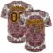 Custom White Brown Red-Yellow 3D Pattern Design Burner Costumes Exotic Authentic Baseball Jersey