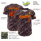 Custom Brown Red-Gold 3D Pattern Design Burner Costumes Paisley Bandana Authentic Baseball Jersey