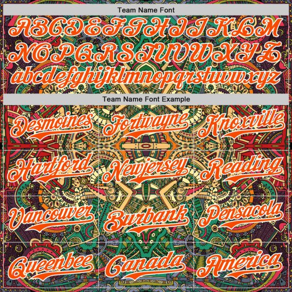 Custom Green Orange-White 3D Pattern Design Burner Costumes Exotic Authentic Baseball Jersey