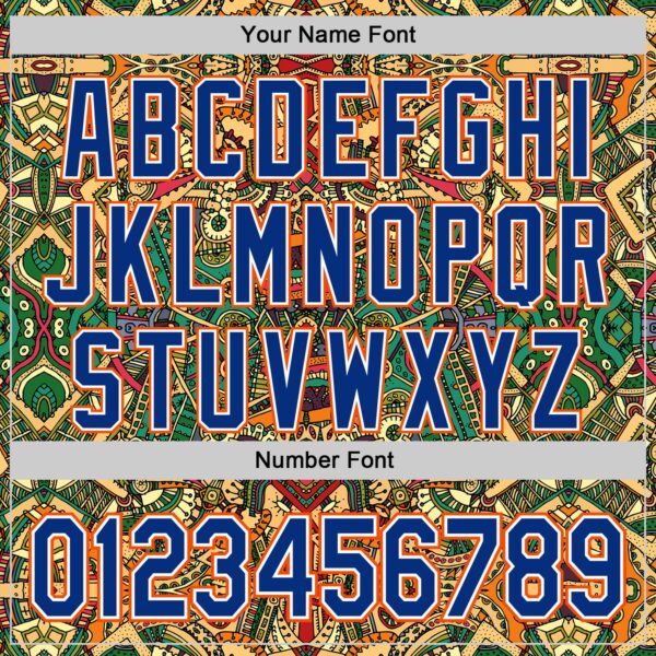 Custom Green Royal White-Orange 3D Pattern Design Burner Costumes Exotic Authentic Baseball Jersey