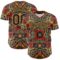 Custom Red Navy-Gold 3D Pattern Design Burner Costumes Exotic Authentic Baseball Jersey