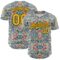 Custom Green Yellow-Brown 3D Pattern Design Burner Costumes Exotic Authentic Baseball Jersey