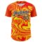 Custom Orange Black Gold-White 3D Pattern Design Rave Party Marble Lava Authentic Baseball Jersey