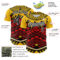 Custom Yellow Black Red-White 3D Pattern Design Rave Party Tribal Authentic Baseball Jersey