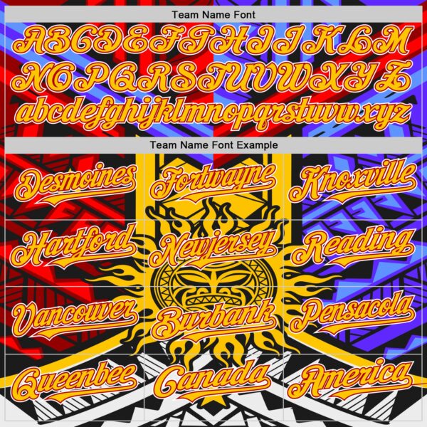 Custom Black Yellow Red-White 3D Pattern Design Rave Party Sun Tribal Authentic Baseball Jersey