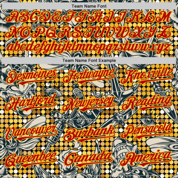 Custom Black Red-Yellow 3D Pattern Design Rave Party Tattoos Disco Authentic Baseball Jersey