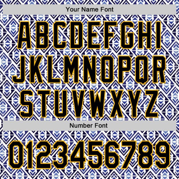 Custom White Black Royal-Gold 3D Pattern Design Rave Party Monogram Geometric Shape Authentic Baseball Jersey