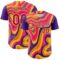 Custom Purple Red-White 3D Pattern Design Rave Party Marble Lava Authentic Baseball Jersey