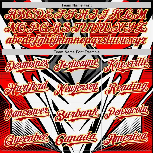 Custom White Red Black-Yellow 3D Pattern Design Burner Costumes Cyber Punk Authentic Baseball Jersey