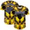 Custom Black Navy Yellow-White 3D Pattern Design Burner Costumes Flame Authentic Baseball Jersey