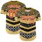 Custom Yellow Orange Black-White 3D Pattern Design Burner Costumes Tribal Authentic Baseball Jersey
