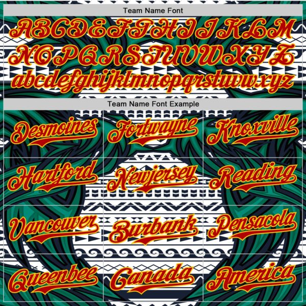 Custom White Red Blue Green-Yellow 3D Pattern Design Burner Costumes Tribal Authentic Baseball Jersey