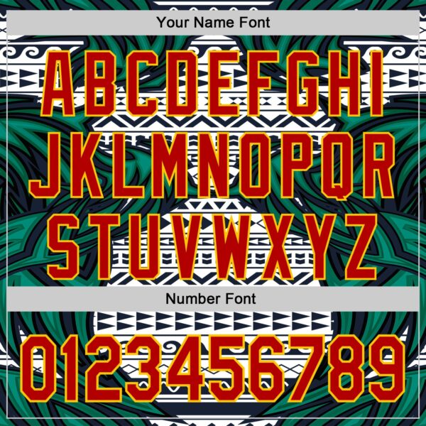 Custom White Red Blue Green-Yellow 3D Pattern Design Burner Costumes Tribal Authentic Baseball Jersey