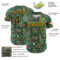 Custom Kelly Green Black-Yellow 3D Pattern Design Burner Costumes Paisley Bandana Authentic Baseball Jersey