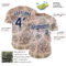 Custom Cream Navy-White 3D Pattern Design Burner Costumes Paisley Bandana Authentic Baseball Jersey