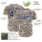 Custom Cream Navy-White 3D Pattern Design Burner Costumes Paisley Bandana Authentic Baseball Jersey