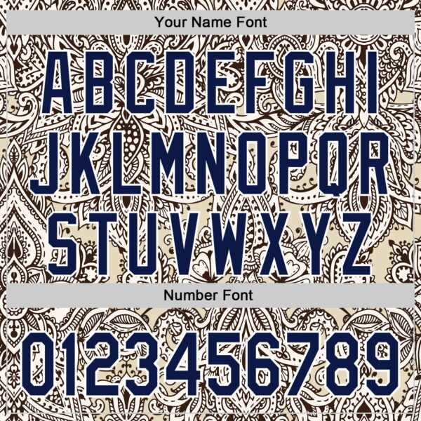 Custom Cream Navy-White 3D Pattern Design Burner Costumes Paisley Bandana Authentic Baseball Jersey