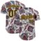 Custom White Black-Yellow 3D Pattern Design Burner Costumes Paisley Bandana Authentic Baseball Jersey