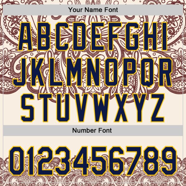 Custom Cream Navy Red-Yellow 3D Pattern Design Burner Costumes Paisley Bandana Authentic Baseball Jersey