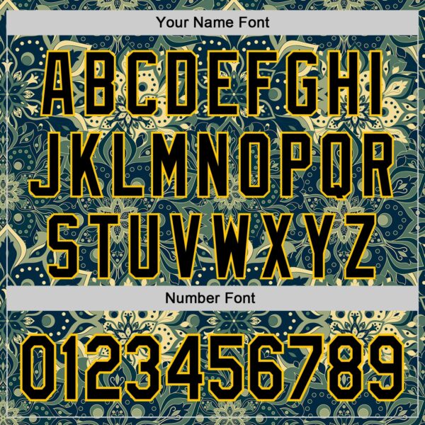 Custom Green Black-Yellow 3D Pattern Design Burner Costumes Paisley Bandana Authentic Baseball Jersey