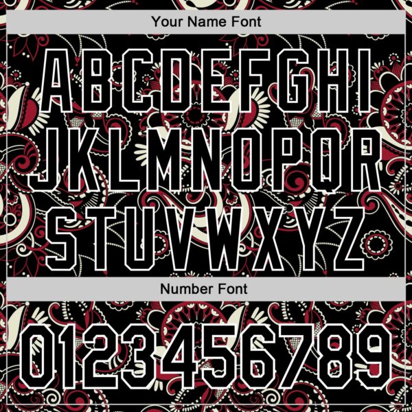 Custom Black White 3D Pattern Design Burner Costumes Paisley Bandana Authentic Baseball Jersey