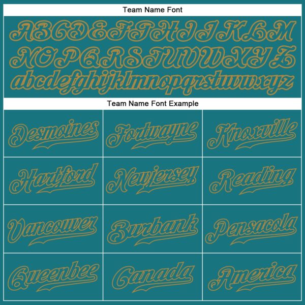 Custom Teal Teal-Old Gold Authentic Baseball Jersey