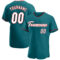 Custom Teal White-Red Authentic Baseball Jersey