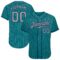 Custom Teal Gray Pinstripe Gray-Navy Authentic Baseball Jersey