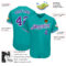Custom Aqua Purple-White Authentic Baseball Jersey