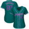 Custom Teal Purple-White Authentic Baseball Jersey