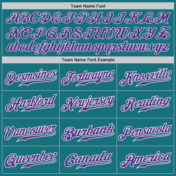 Custom Teal Purple-White Authentic Baseball Jersey