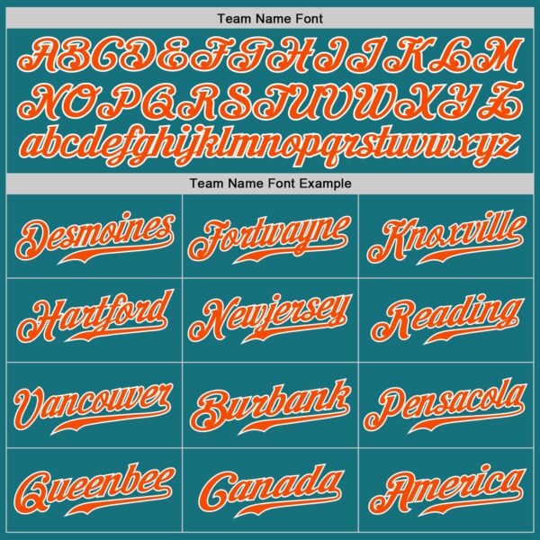 Custom Teal Orange-White Authentic Baseball Jersey