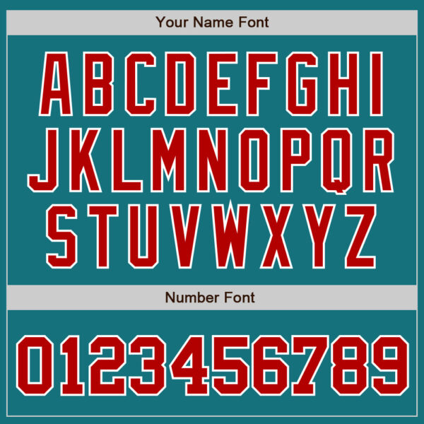 Custom Teal Red-White Authentic Baseball Jersey