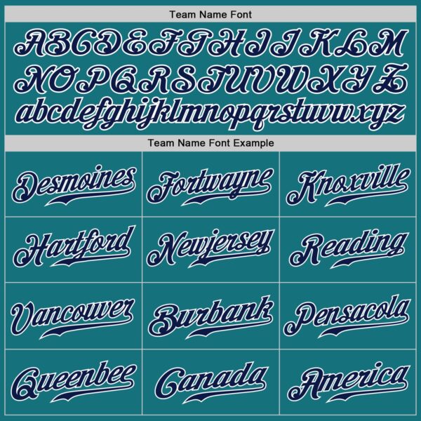 Custom Teal Navy-White Authentic Baseball Jersey