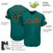 Custom Teal Black-Old Gold Authentic Baseball Jersey