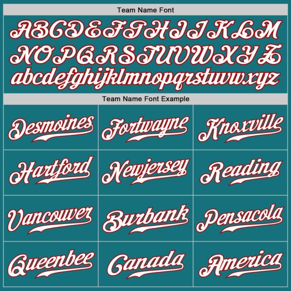 Custom Teal White-Red Authentic Baseball Jersey